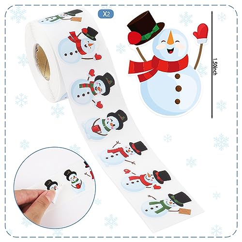 1200 PCS Snowman Roll Stickers Christmas Envelope Labels Y547154
