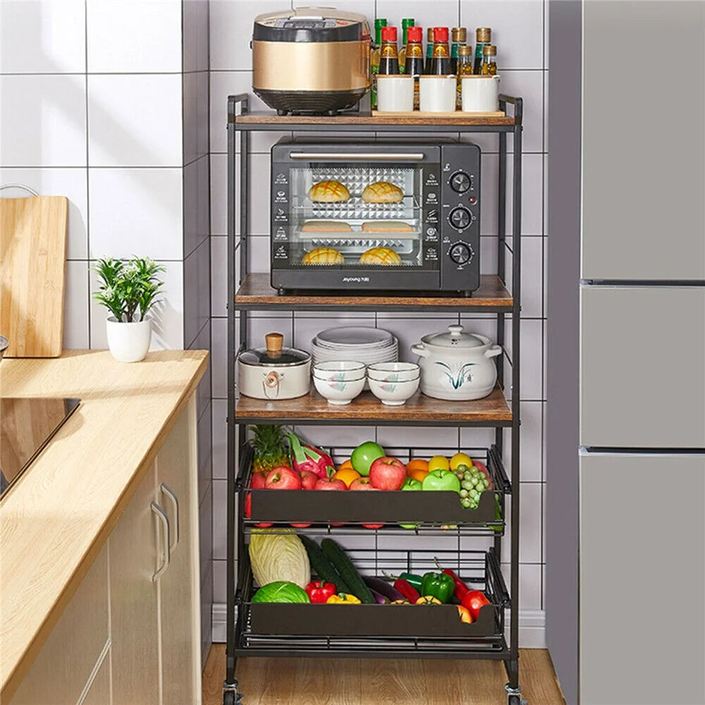 4-Layers Kitchen Storage Rack Microwave Oven Shelf Stand S482