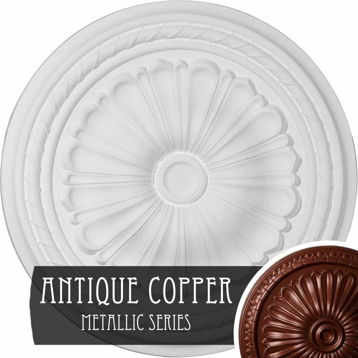 Hand-Painted Smokey Topaz Crackle Ceiling Medallion Y672