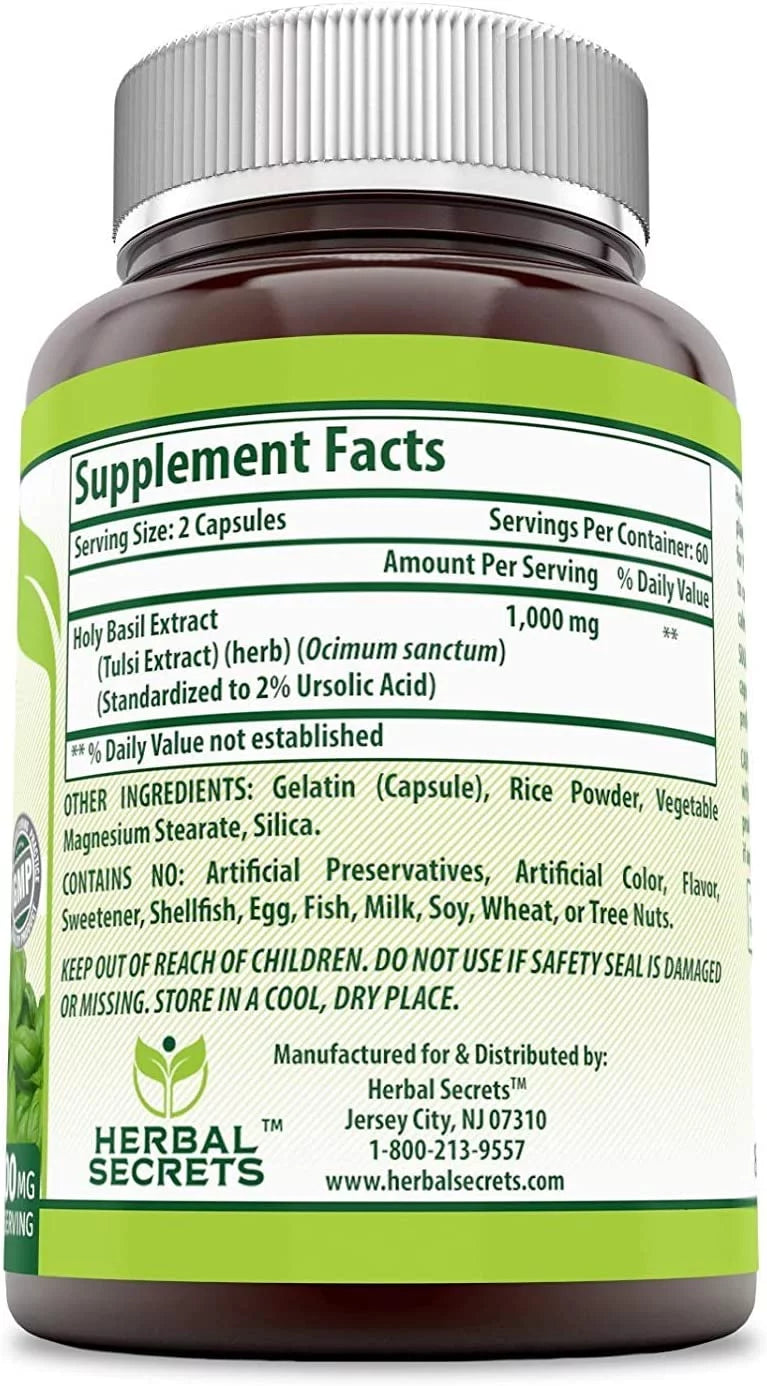 Holy Basil 1000 Mg 120 Capsules Pack of 2 R42448