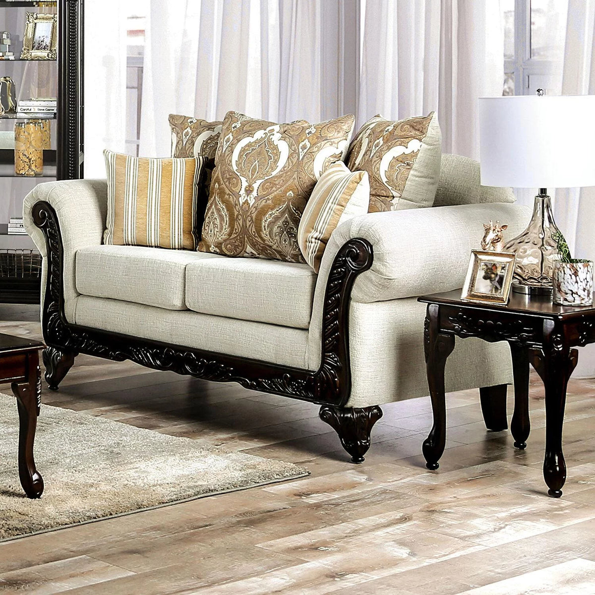 Cream & Black 5pcs Living Room Set H5718