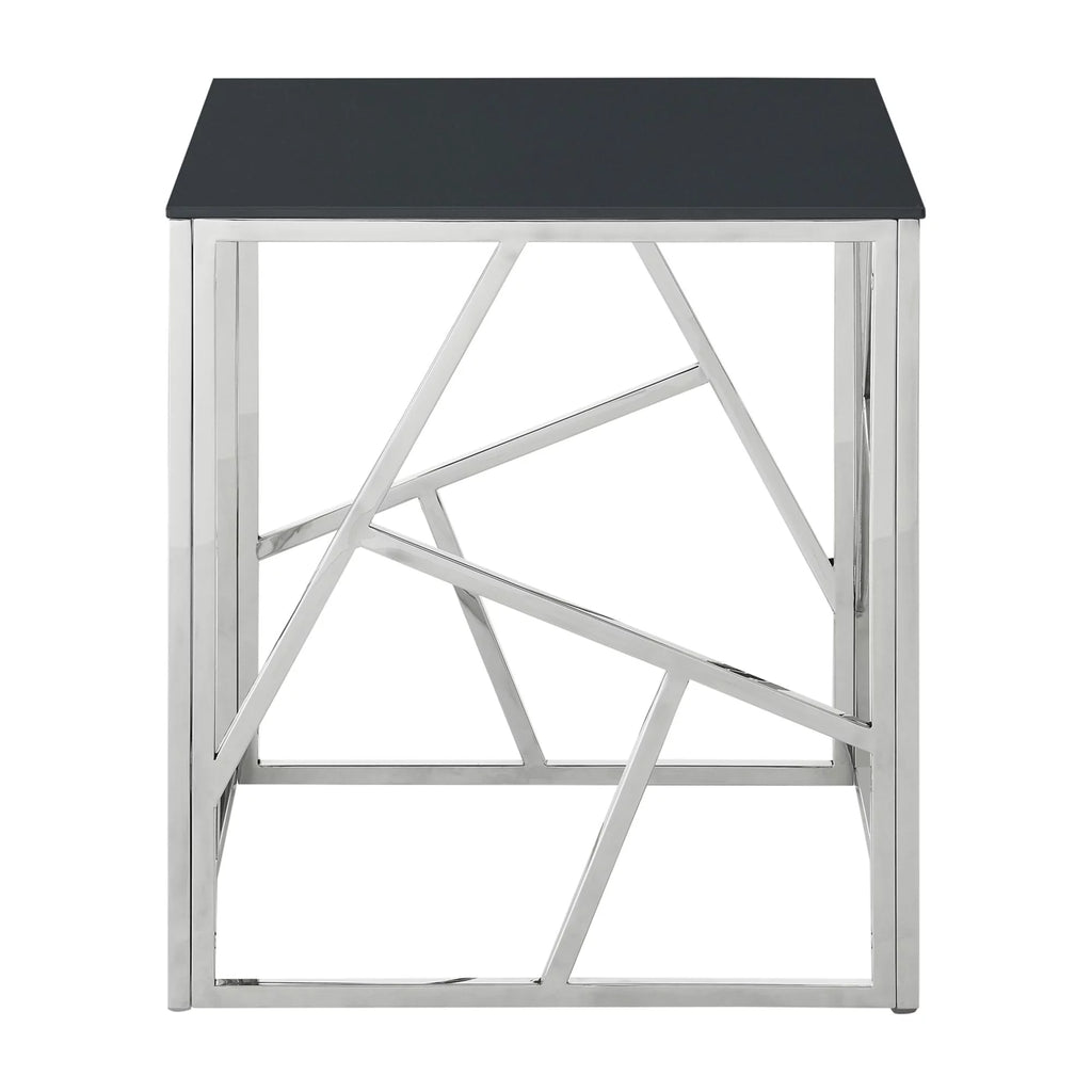 20 Inch Glass End Table with Metal Frame H16480