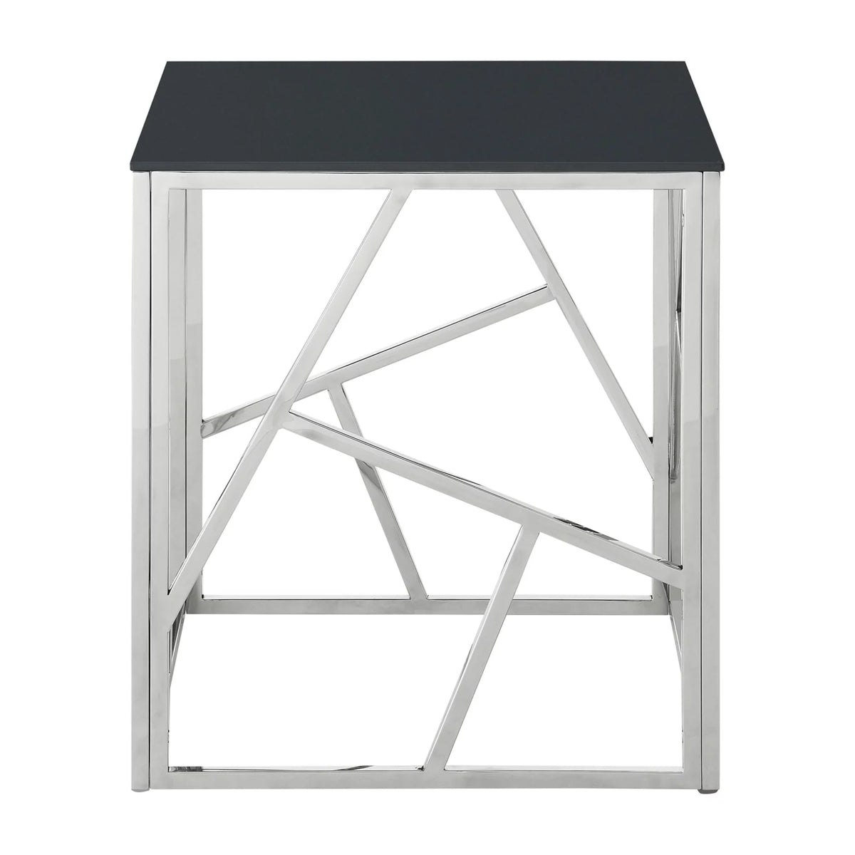 20 Inch Glass End Table with Metal Frame H16480