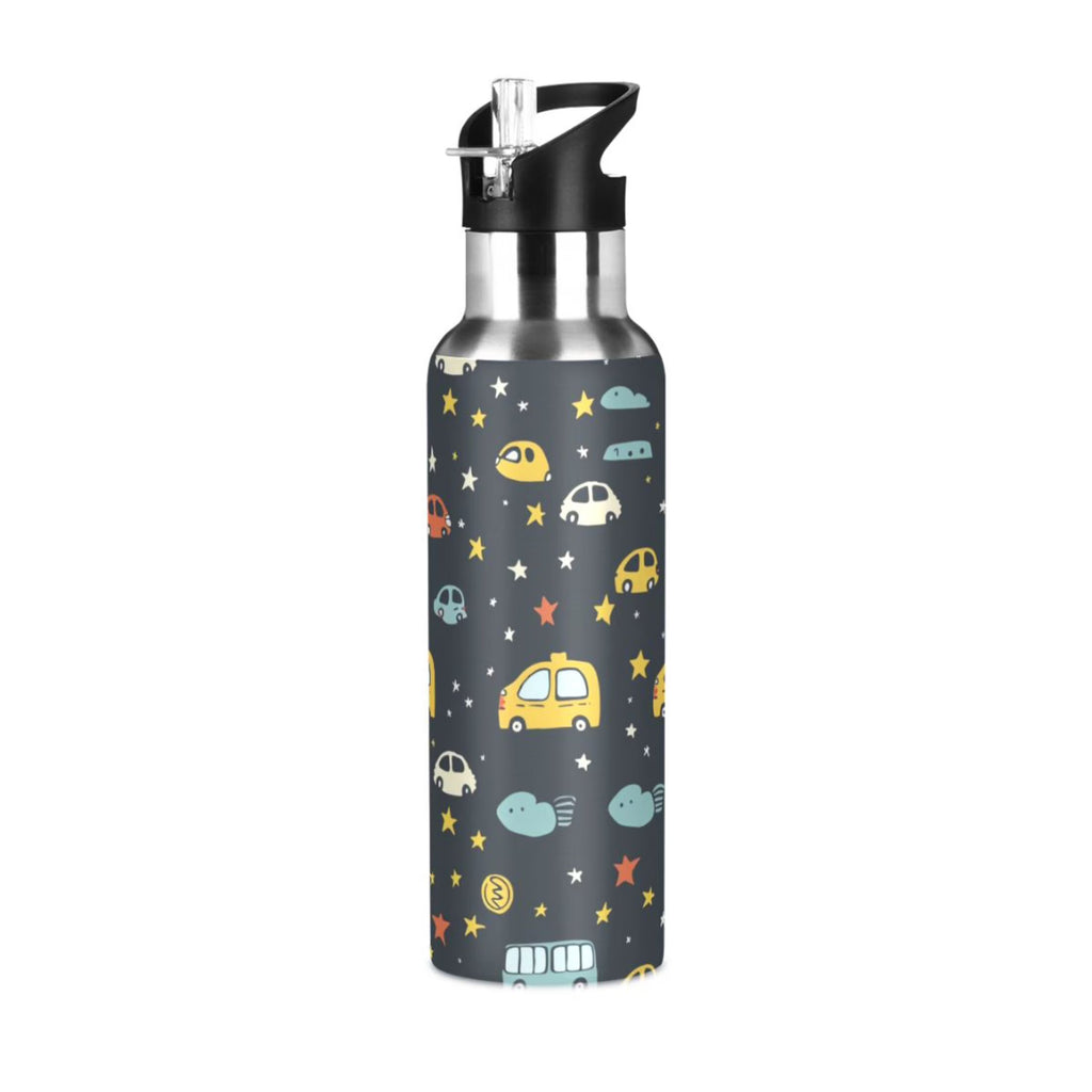 20 oz Insulated Stainless Steel Kids Water Bottle with Straw Lid I794