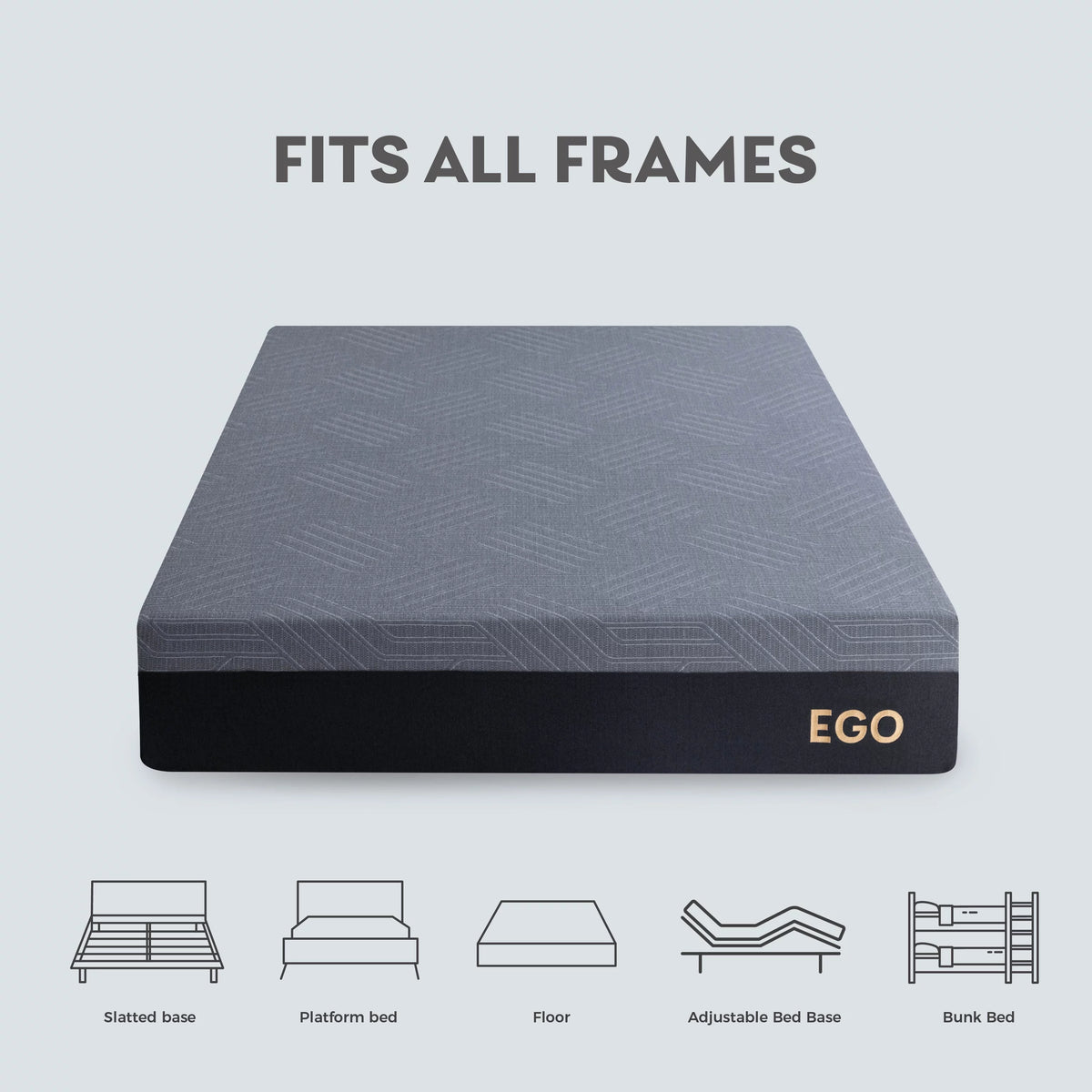 Black 10 inch Gel Memory Foam Mattress F4103