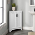 Distressed White Corner Storage Cabinet A5985