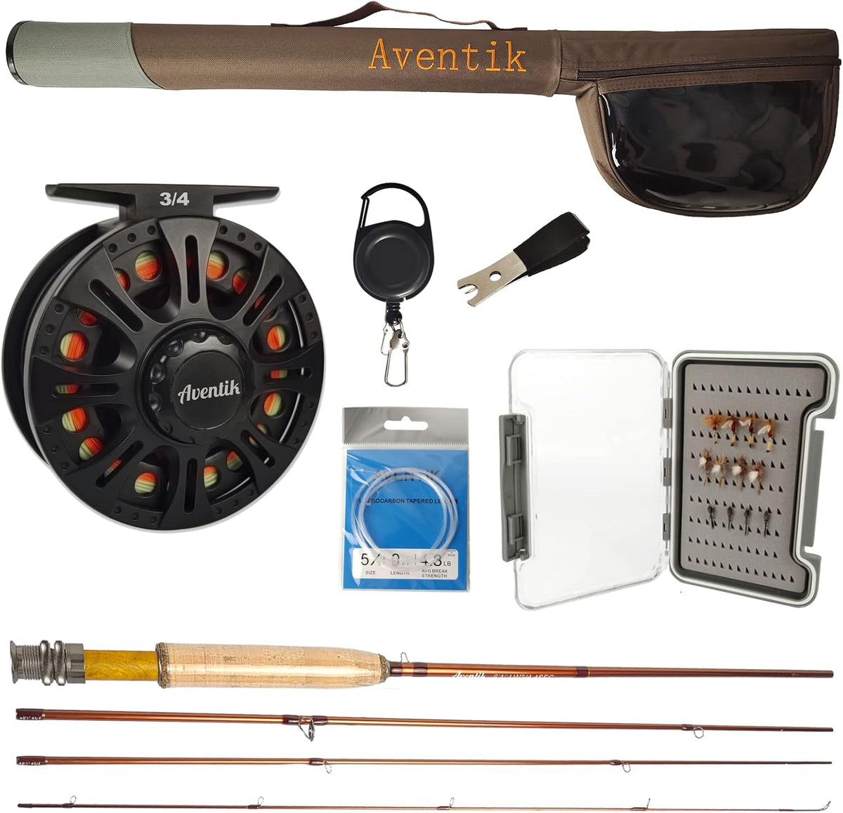 Fly Fishing Combo Kit Starter Fly Rod and Reel Outfit with Travel Case M4885