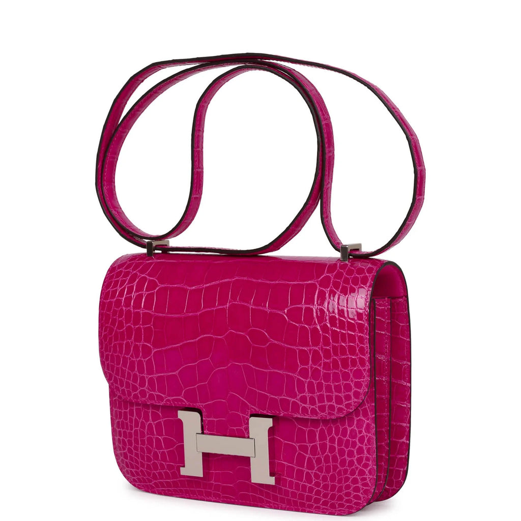 Rose Mexico Shiny Alligator 18 Handbag D5484