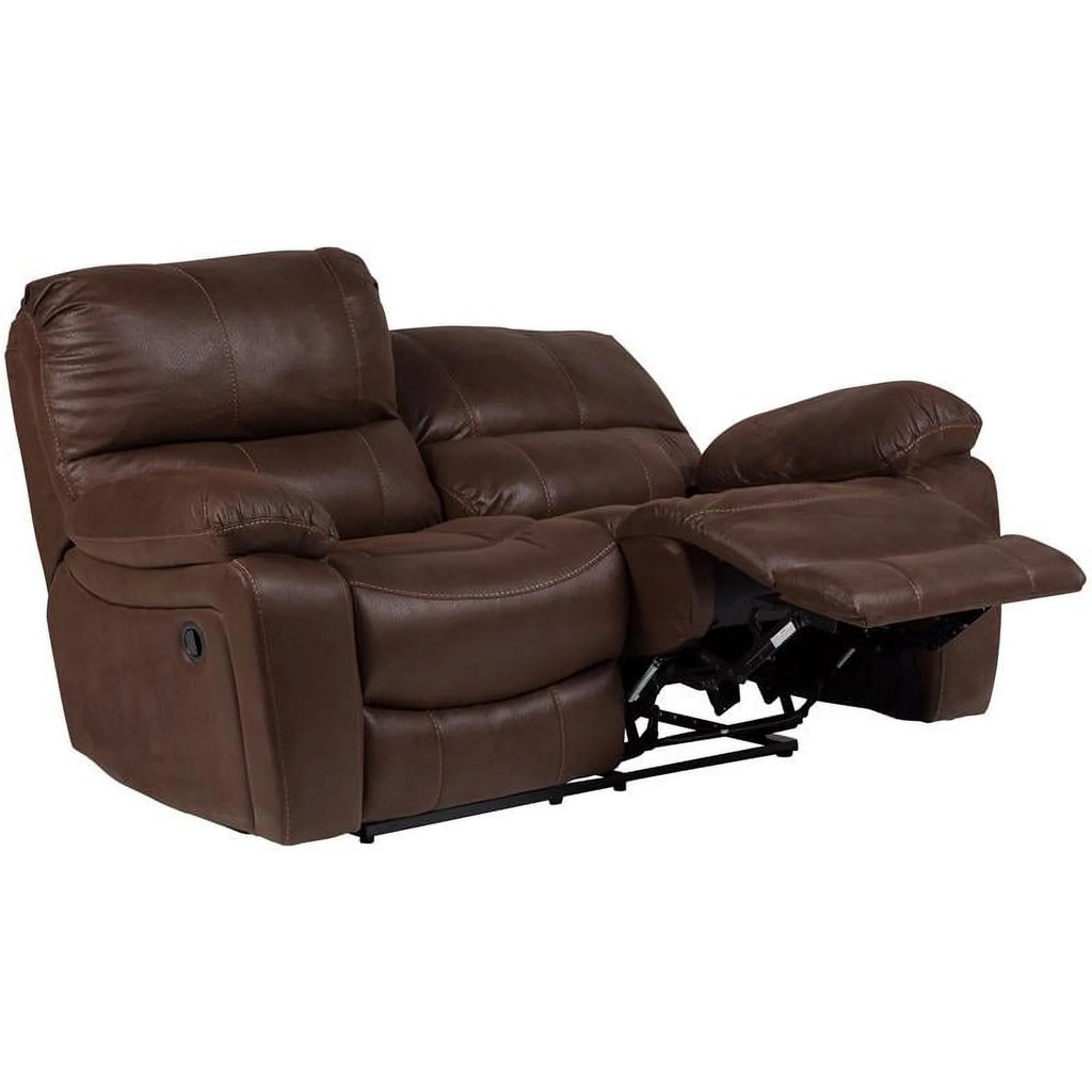Brown Microfiber Reclining Loveseat P3553
