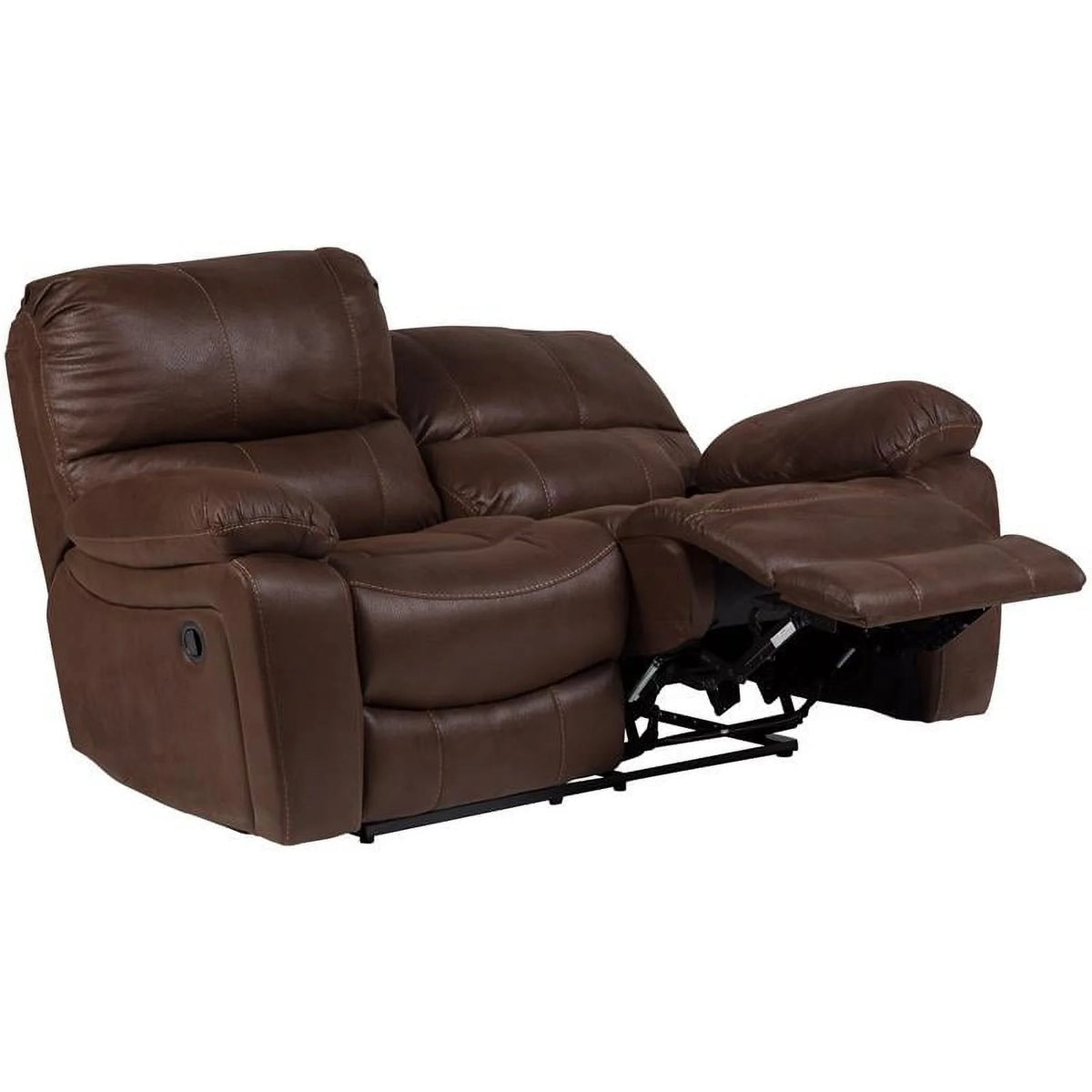 Brown Microfiber Reclining Loveseat P3553