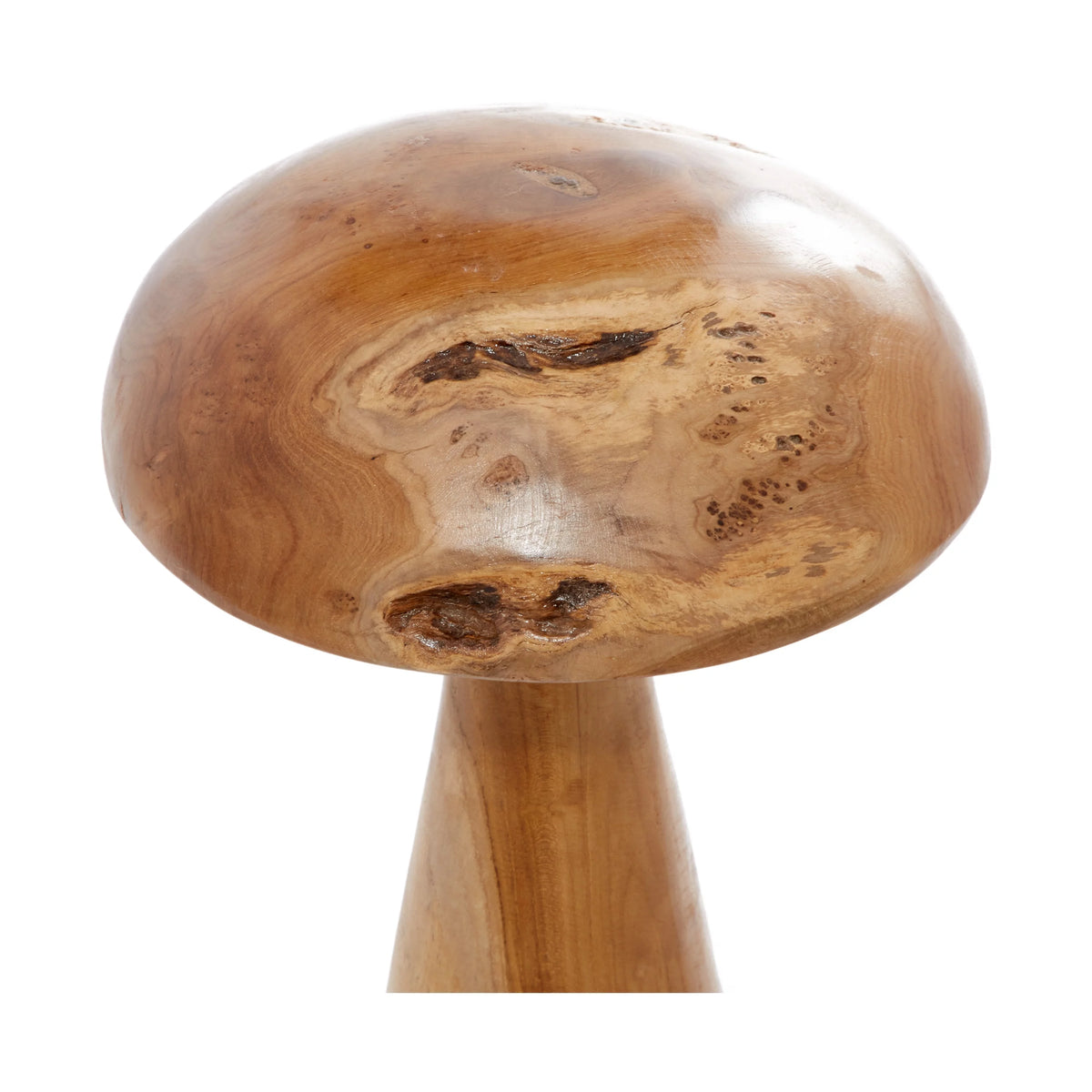 Brown Wood Mushroom Sculpture Set of 3 C2678