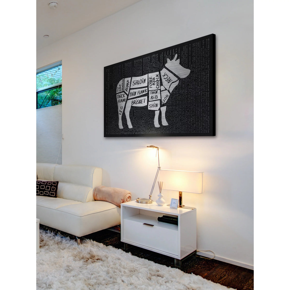 "Beef Cuts" Painting Print on Brushed Aluminum B165