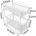 Black Large Stackable 2-Tie Under Sink Cabinets Organizer with Sliding Storage Drawer Z124815