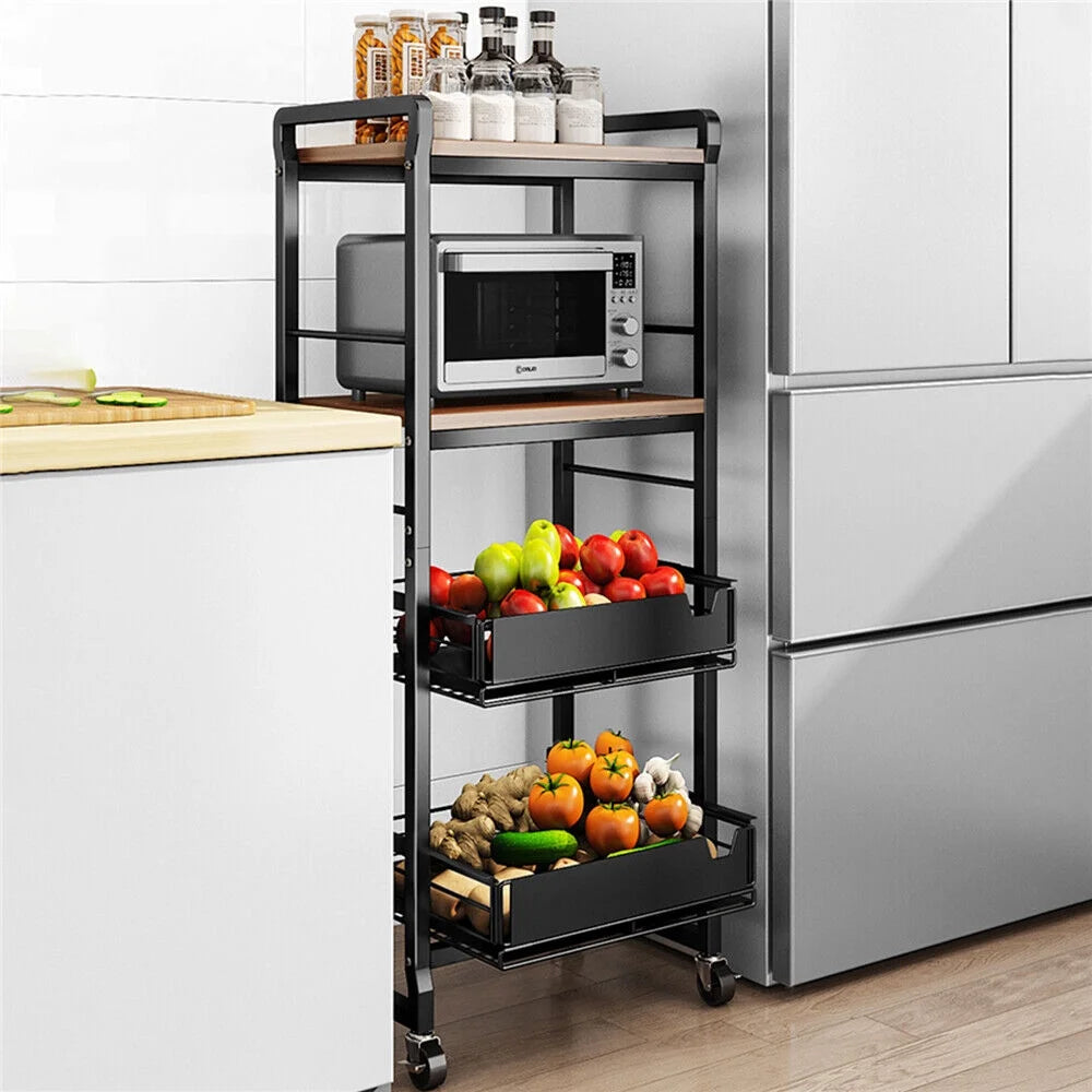 4-Layers Kitchen Storage Rack Microwave Oven Shelf Stand S482