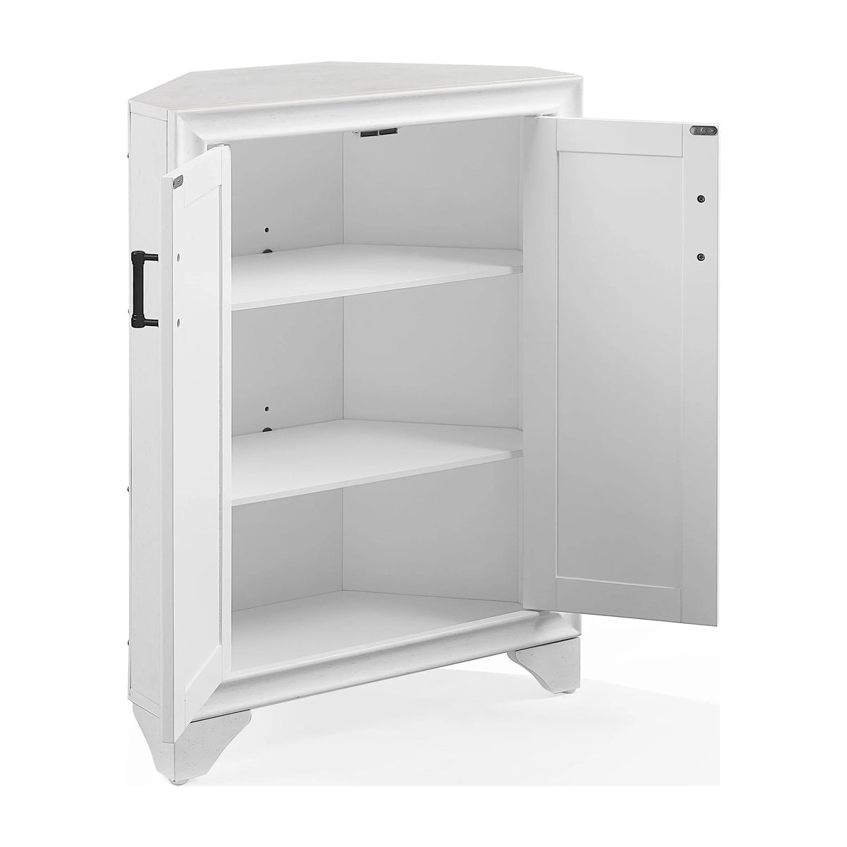Distressed White Corner Storage Cabinet A5985