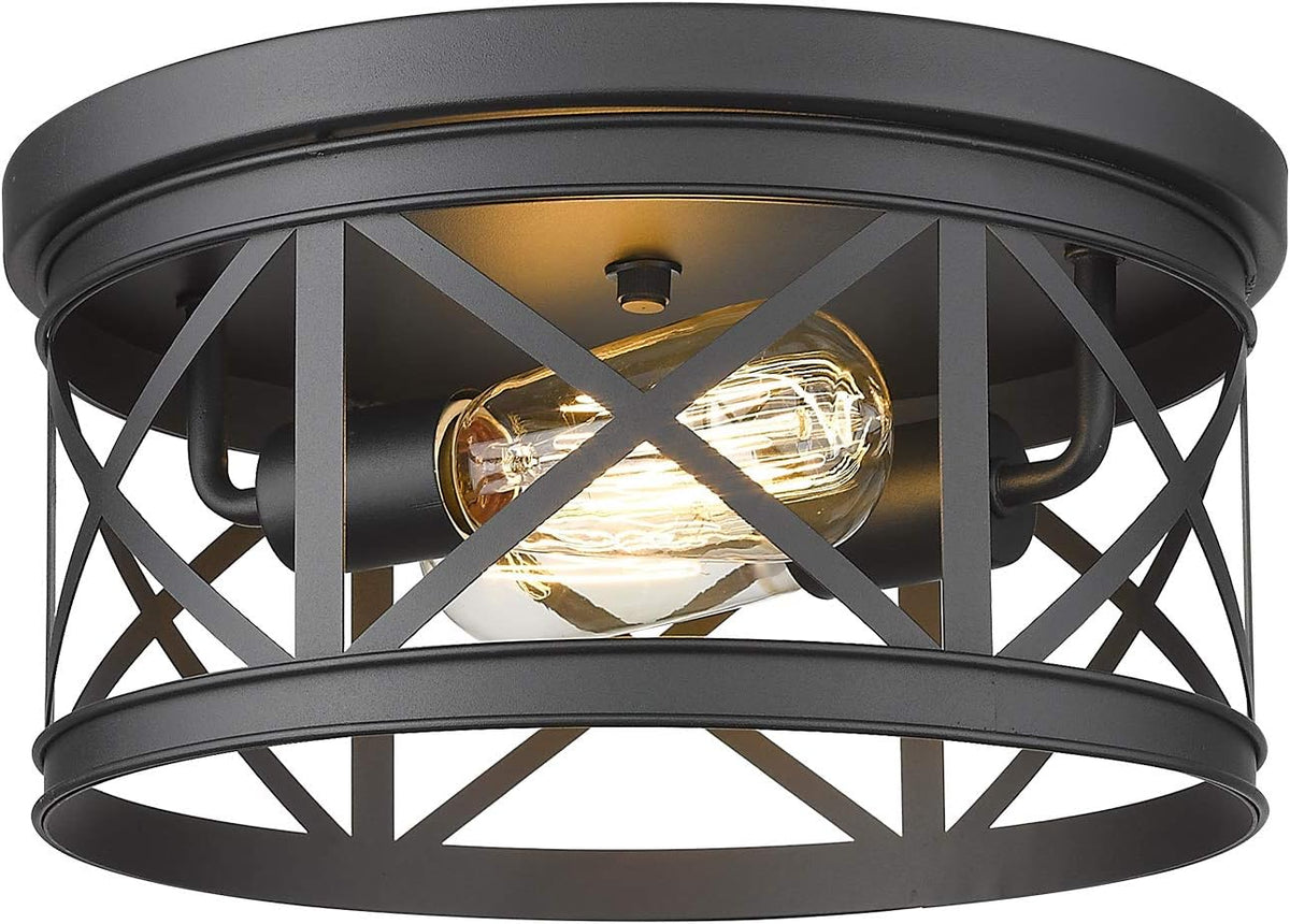 Black Metal Cage Flush Mount Ceiling Light K297