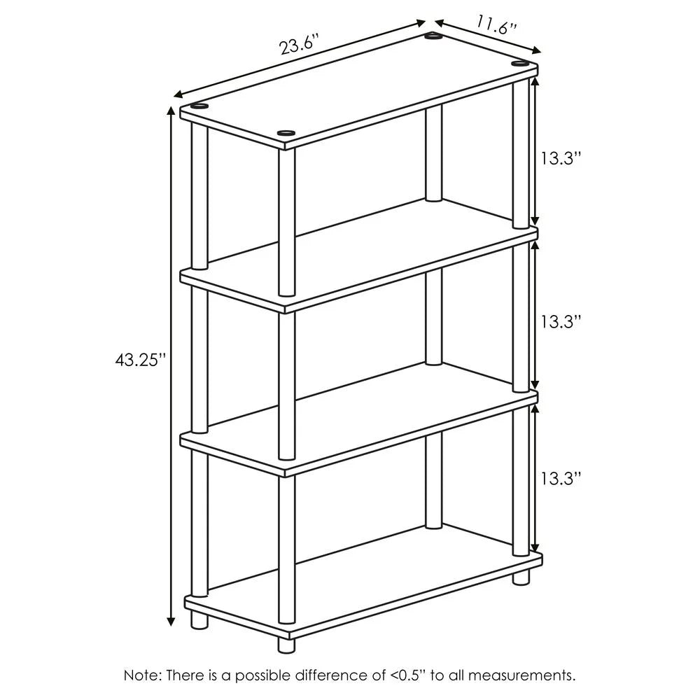 4-Tier Dark Cherry/Black Shelf Display Rack E95493