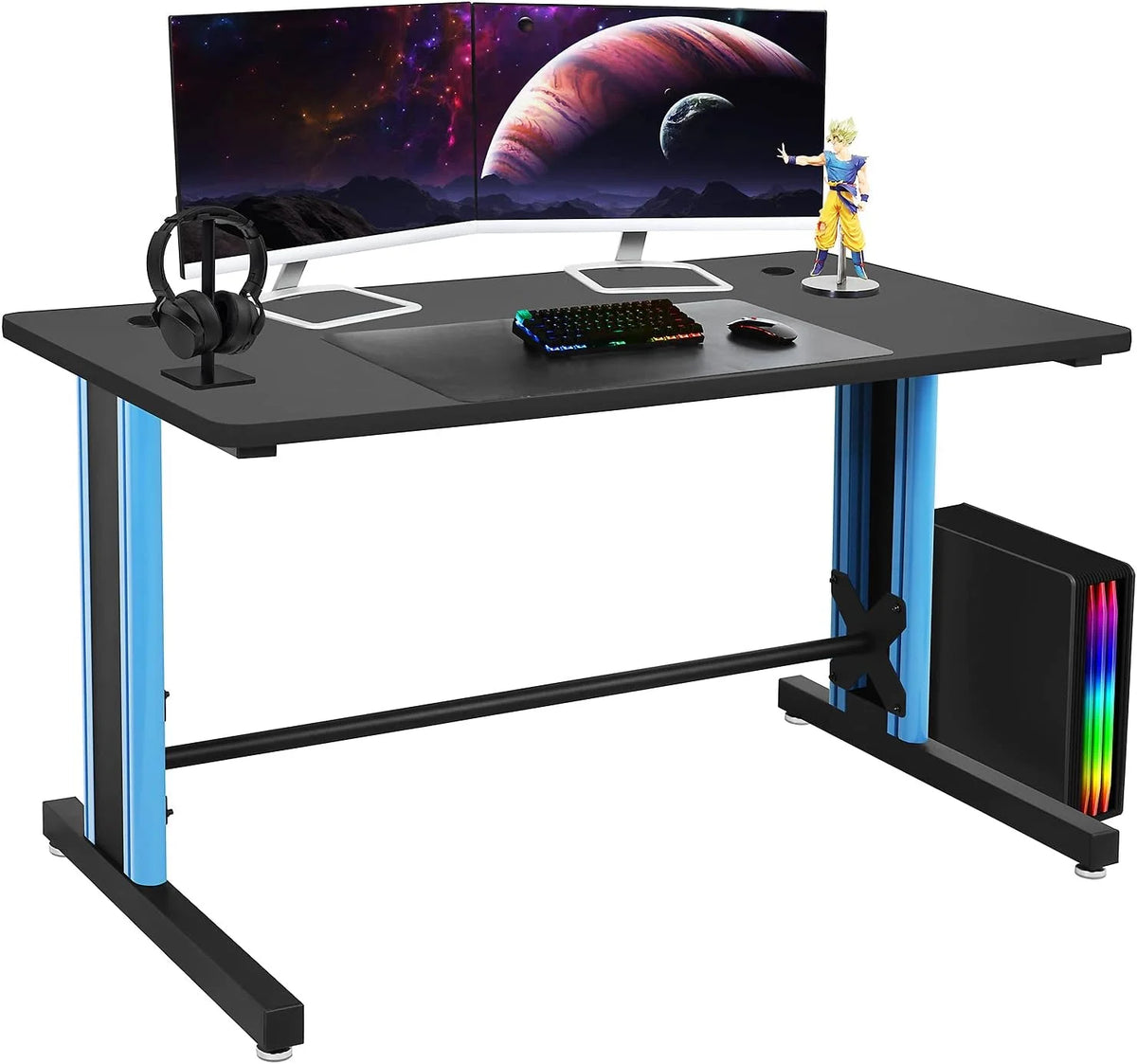 Black and Blue 25" x 58" Computer Desk Q8423