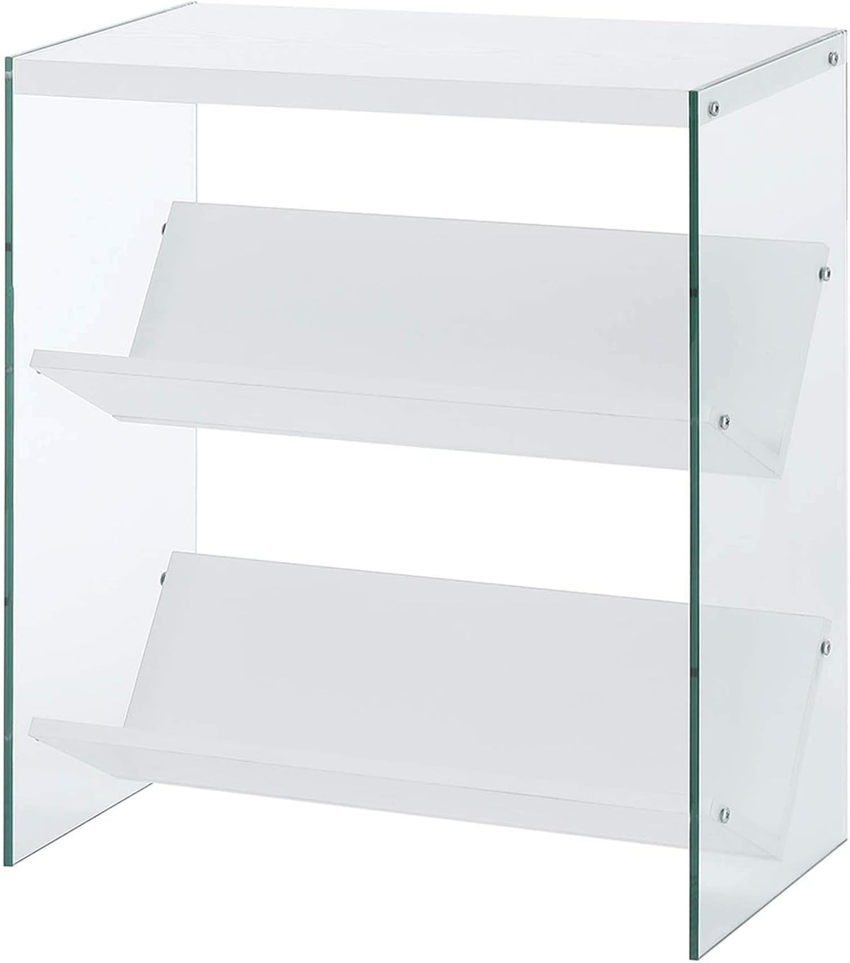 Weathered Gray Glass Bookcase D95429