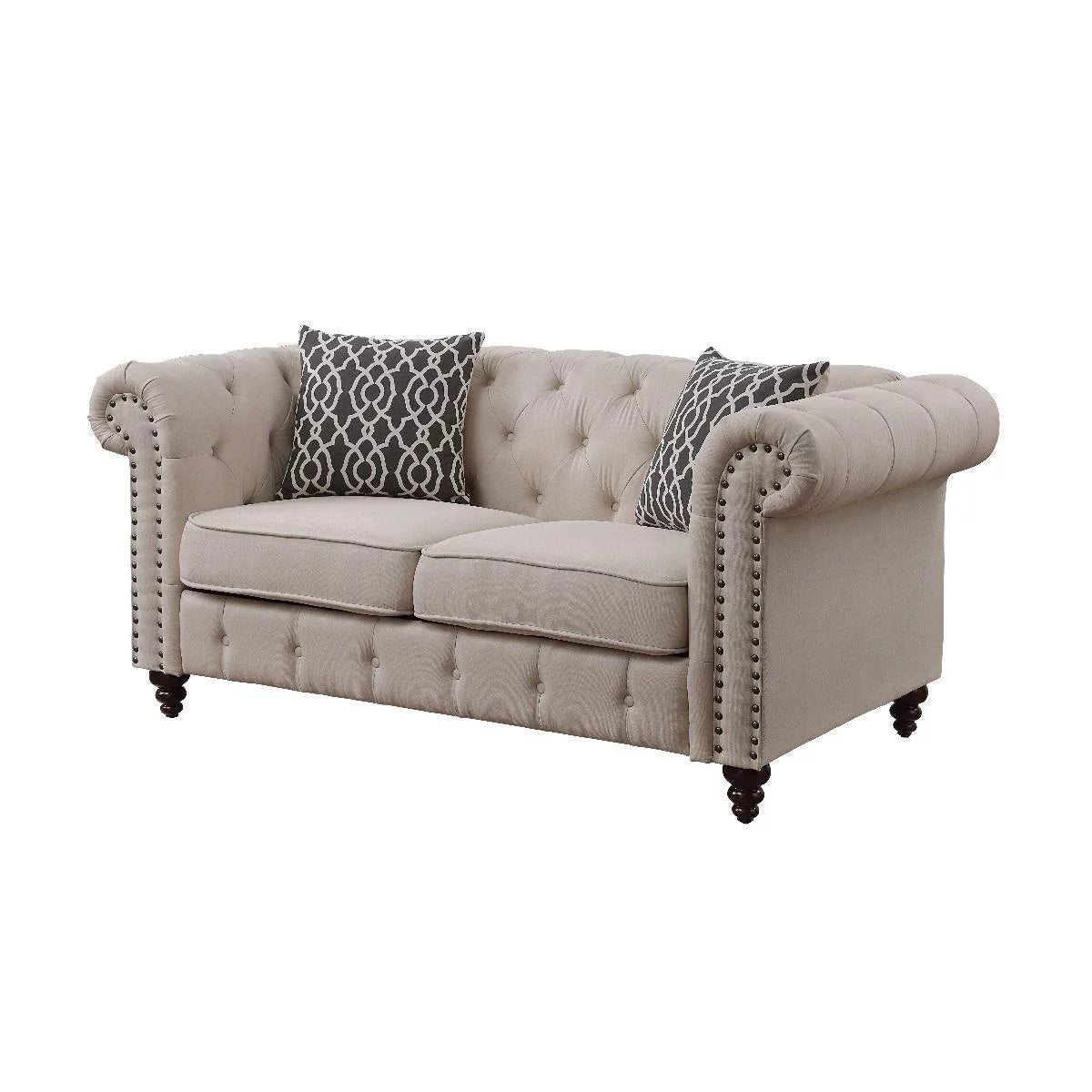 Tan Linen Sofa Loveseat and Chair Y60455