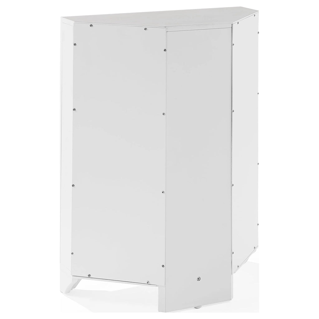 Distressed White Corner Storage Cabinet A5985