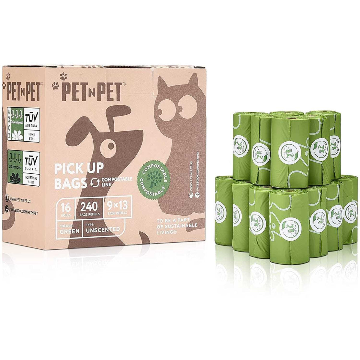 240 Count Compostable Unscented Dog Poop Bags H509