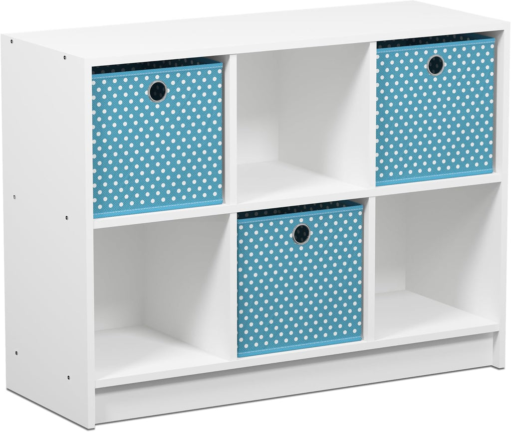 White Light Blue Bookcase Storage Shelves Z1190