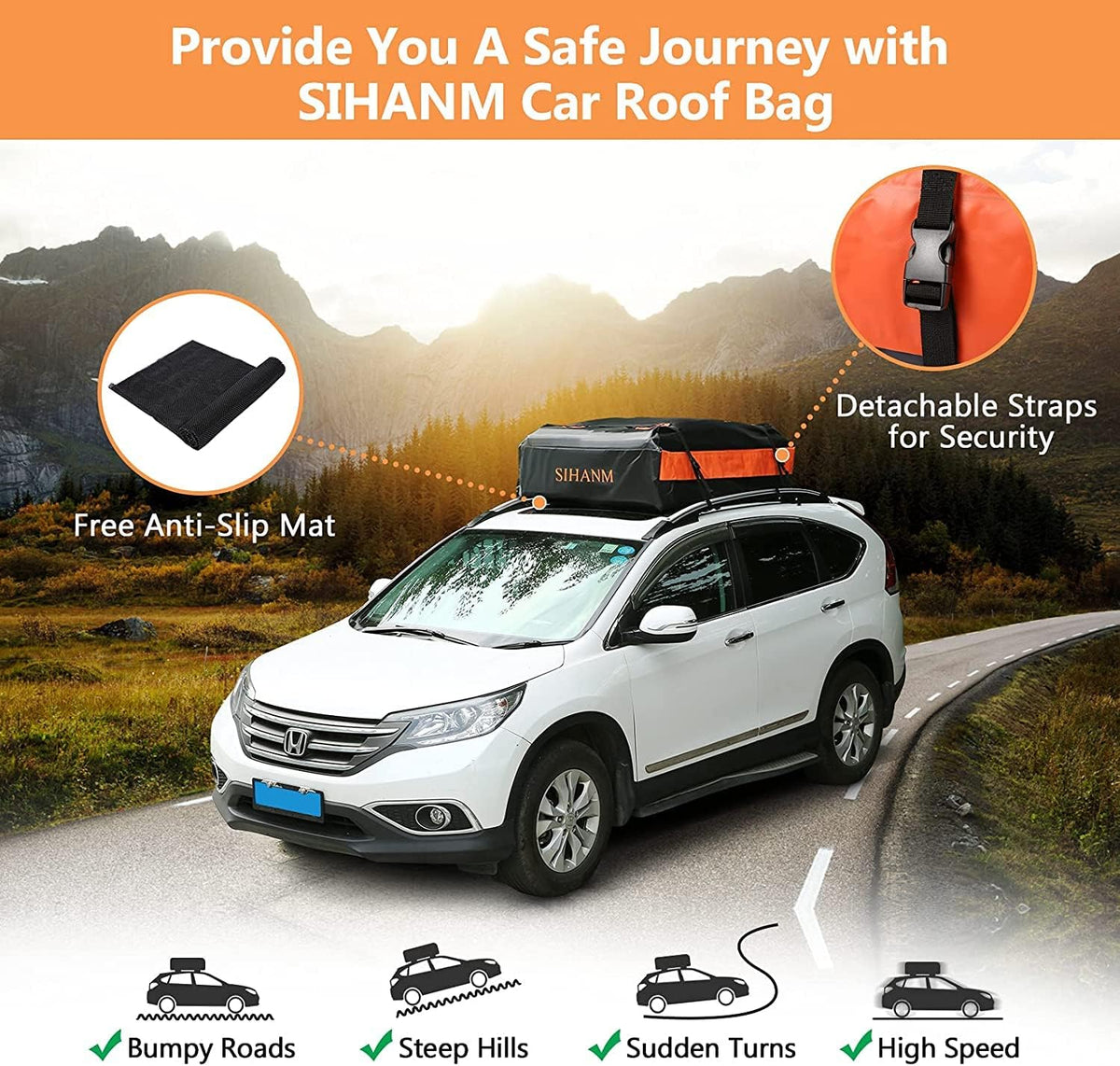 15 and 20 Cubic Feet Waterproof Rooftop Cargo Carrier Bag G5148