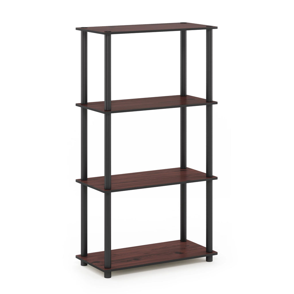 4-Tier Dark Cherry/Black Shelf Display Rack E95493