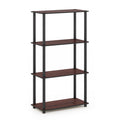 4-Tier Dark Cherry/Black Shelf Display Rack E95493
