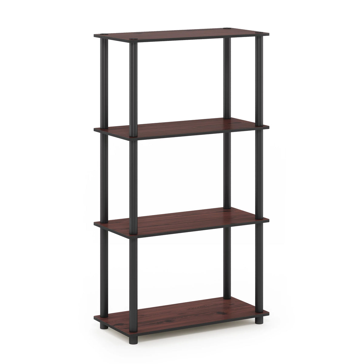 4-Tier Dark Cherry/Black Shelf Display Rack E95493