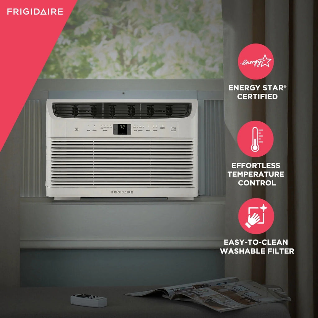 5,000 BTU 115V Window-Mounted Mini-Compact Air Conditioner with Remote Control, White M23786