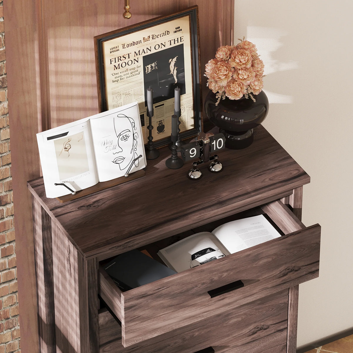 Light Gray 5 Drawer Wooden Dresser X938