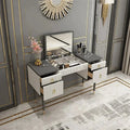 4 Drawer Makeup Vanity Table with Flip Top Mirror Y1463