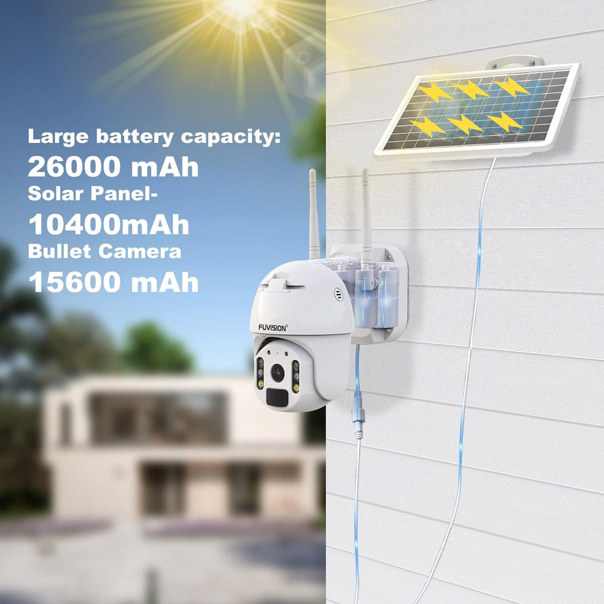 23600 Mah Solar Powered 1080P PTZ Security Camera S99616