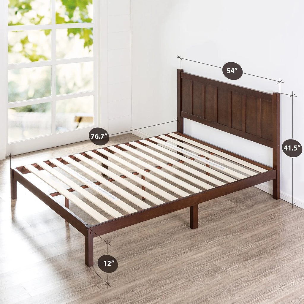 Full Acacia Wood Platform Bed Frame Y8345