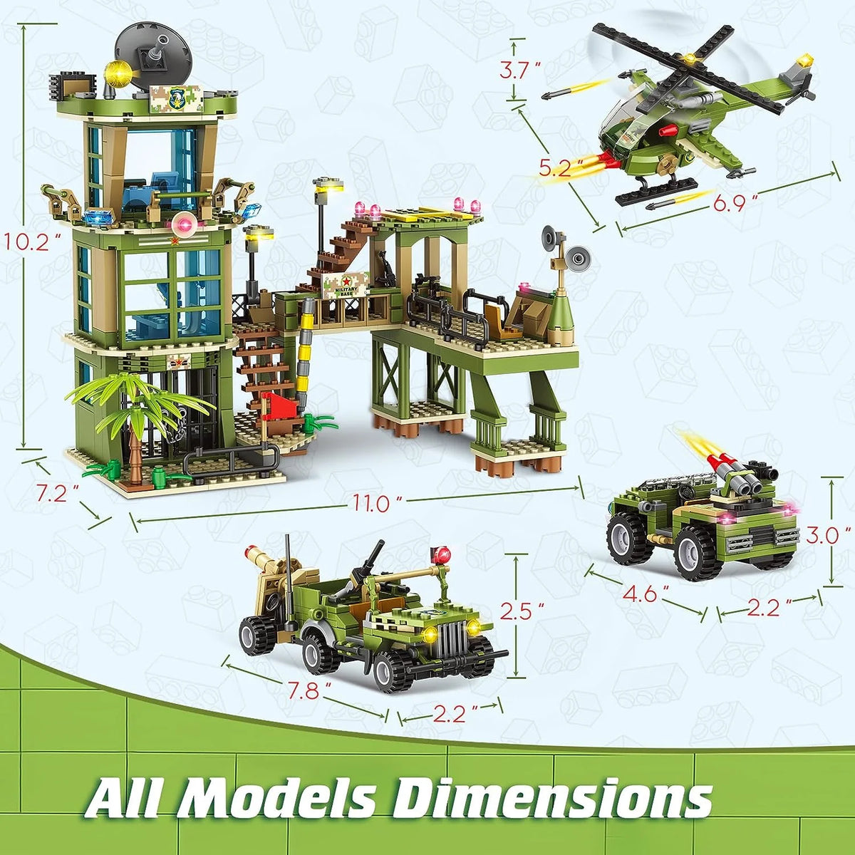 830 Pieces Green STEM Building Toy Building Blocks Set I600037