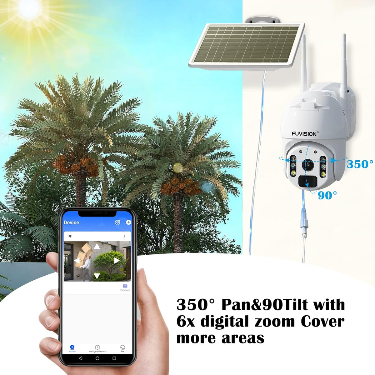 23600 Mah Solar Powered 1080P PTZ Security Camera S99616