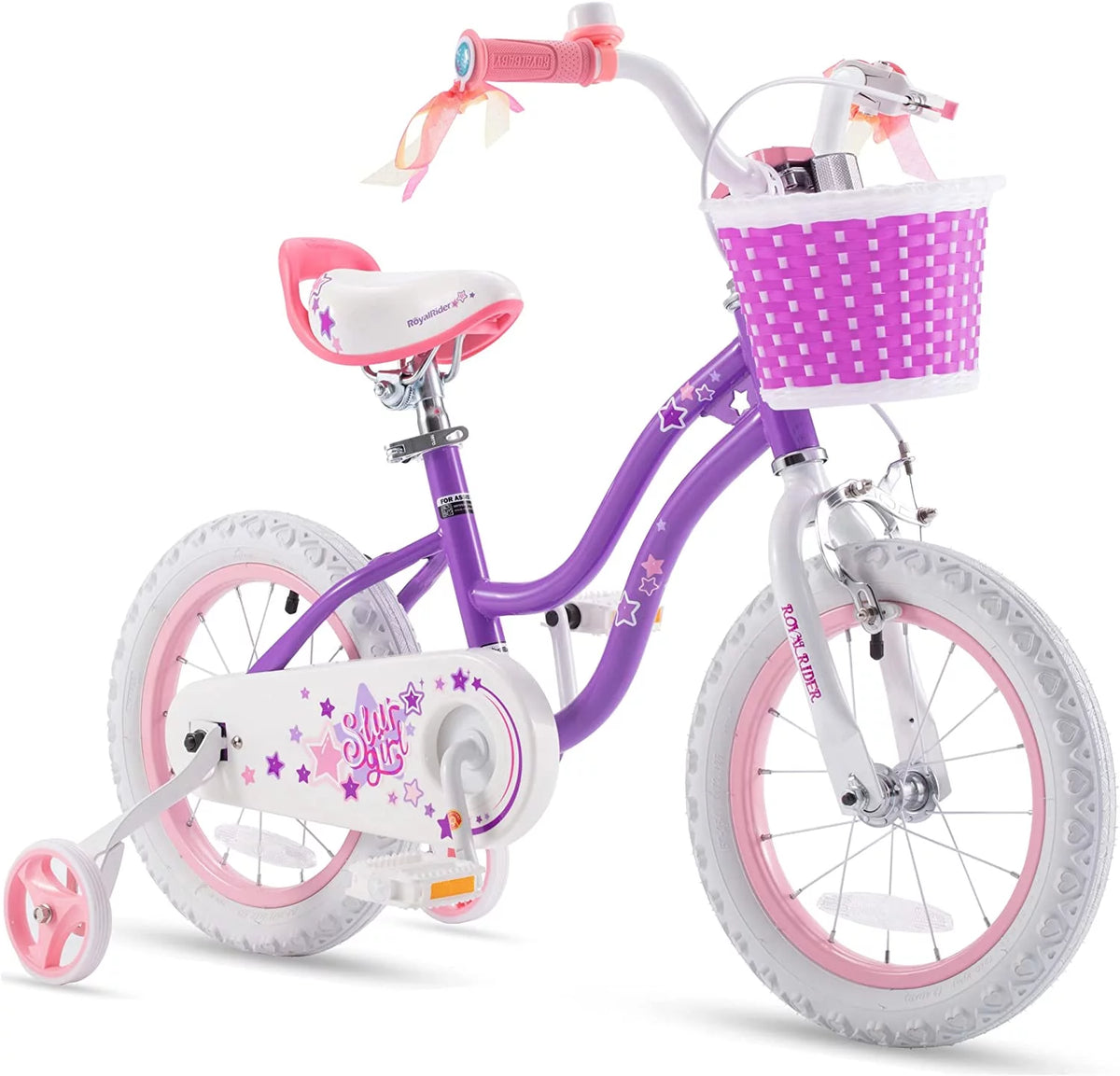 Blue 16 In. Kids Bike with Training Wheels and Basket D553