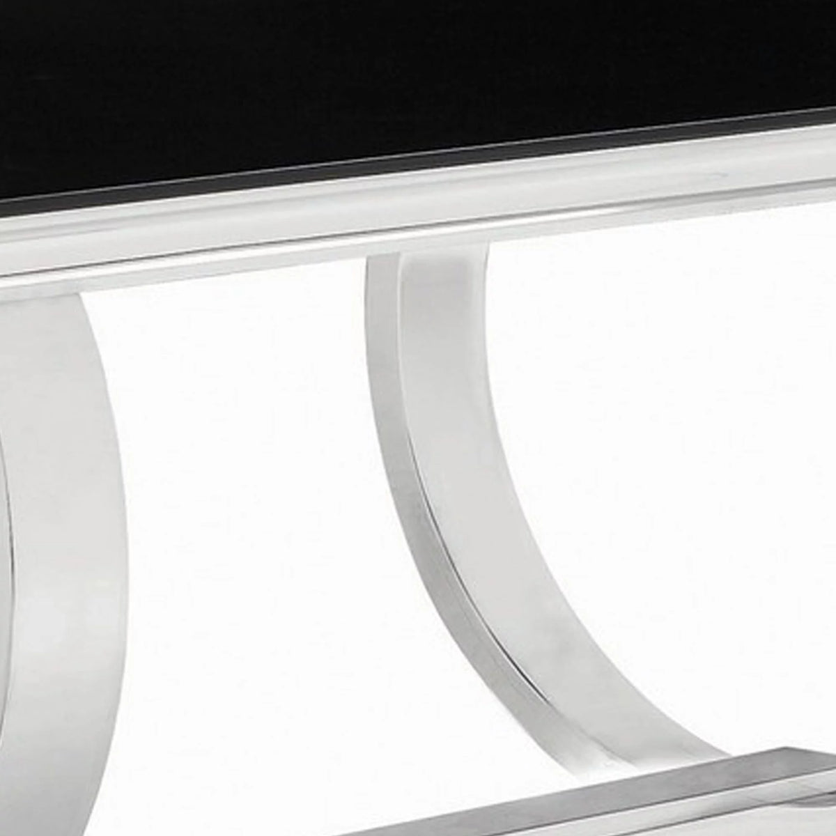 Black and Chrome Glass Top Dining Table Q410522