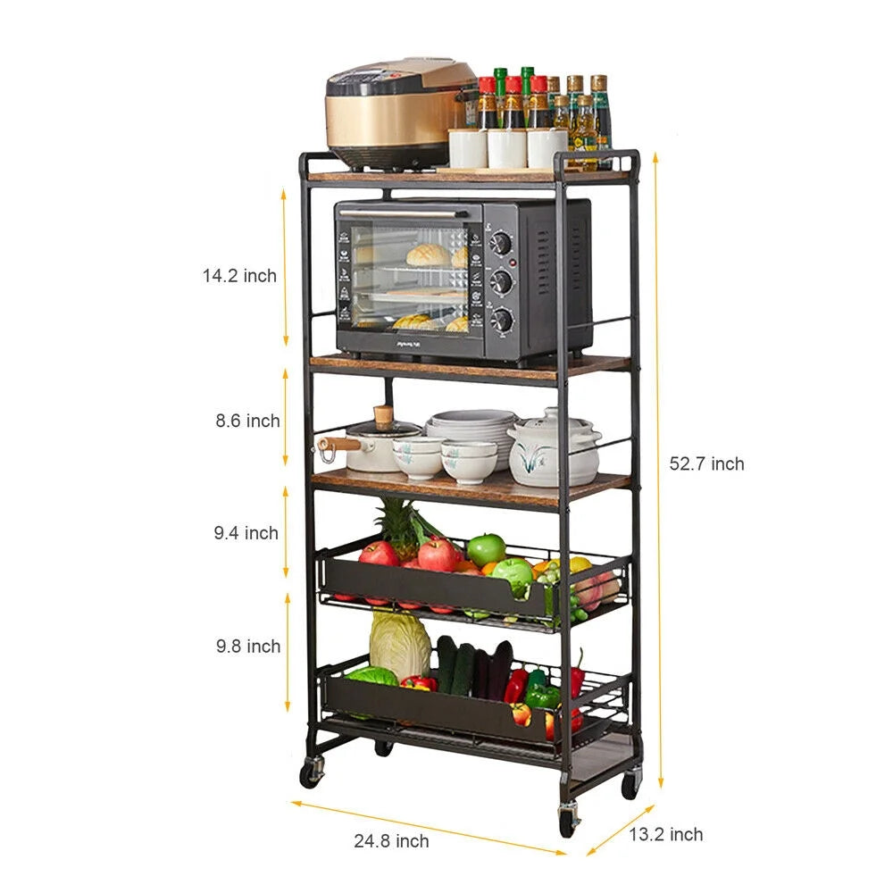 4-Layers Kitchen Storage Rack Microwave Oven Shelf Stand S482