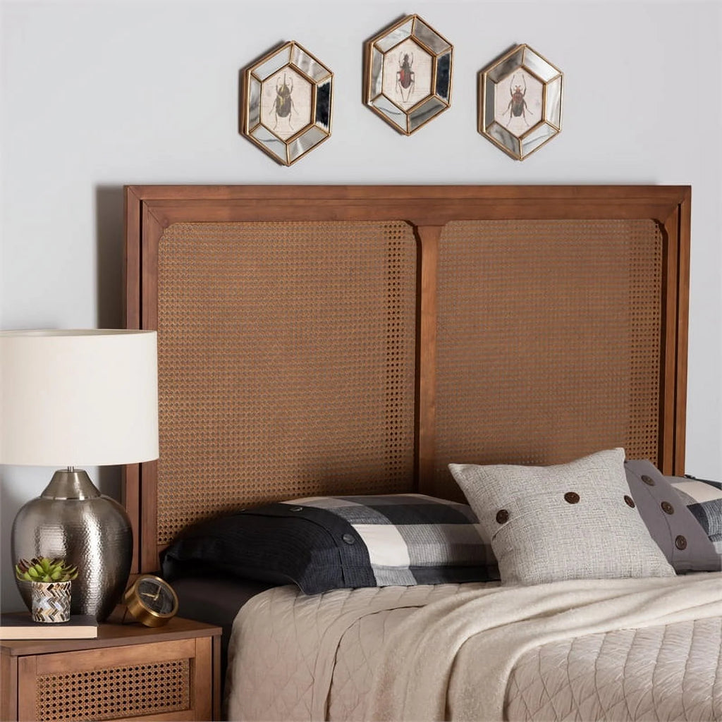 Wood & Rattan King Size Headboard G819670