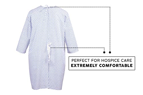 6 Pack Cotton Blend Medical Patient Gowns White U5577