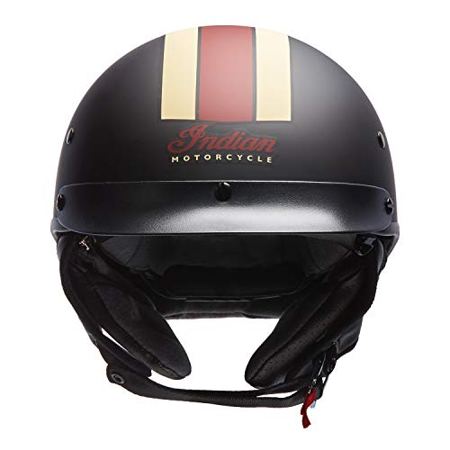 Black Half Helmet with Retro Racing Stripe B85929