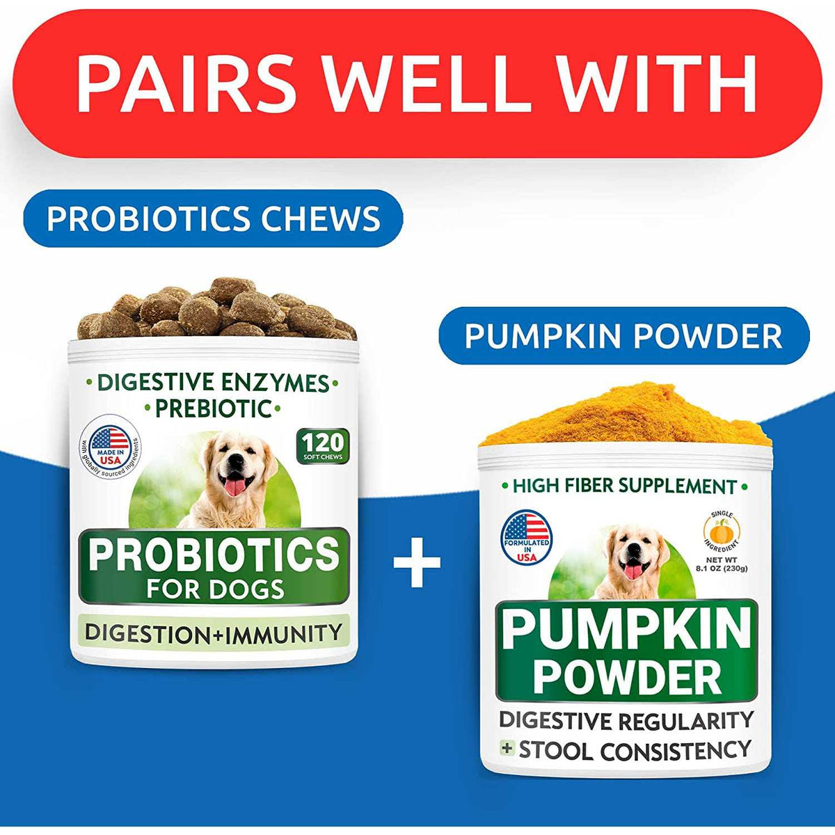 Pumpkin Powdered Fiber Supplement for Dogs 8.1oz X528