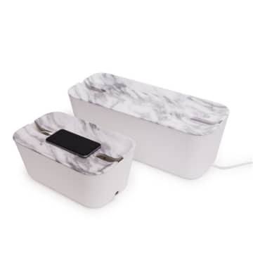 White Marble Cable Tidy Organiser Extra Large F873763