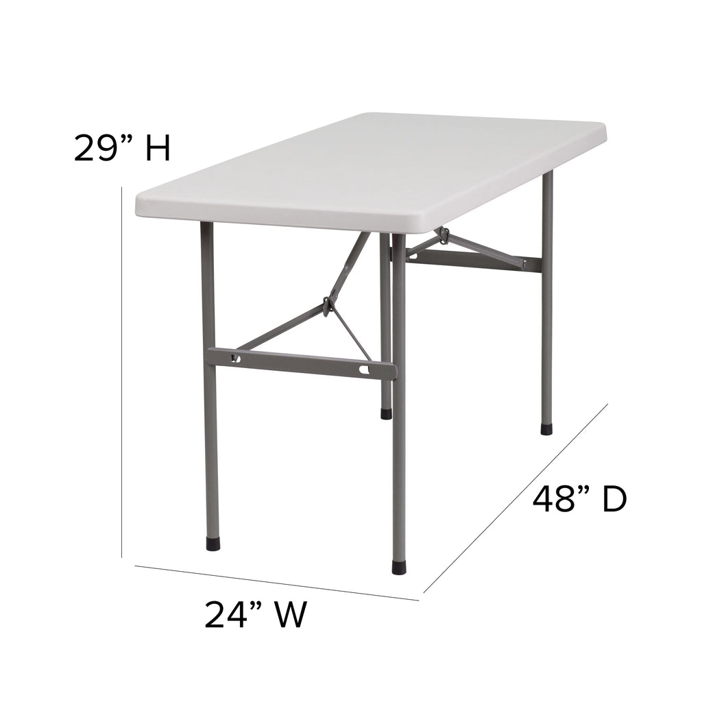 4-Foot Granite White Plastic Folding Table F7967