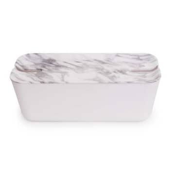 White Marble Cable Tidy Organiser Extra Large F873763
