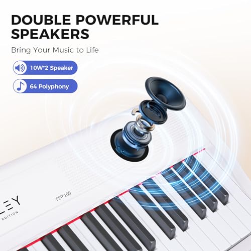 88 Key Full-Size Digital Piano Keyboard, Black Y68447