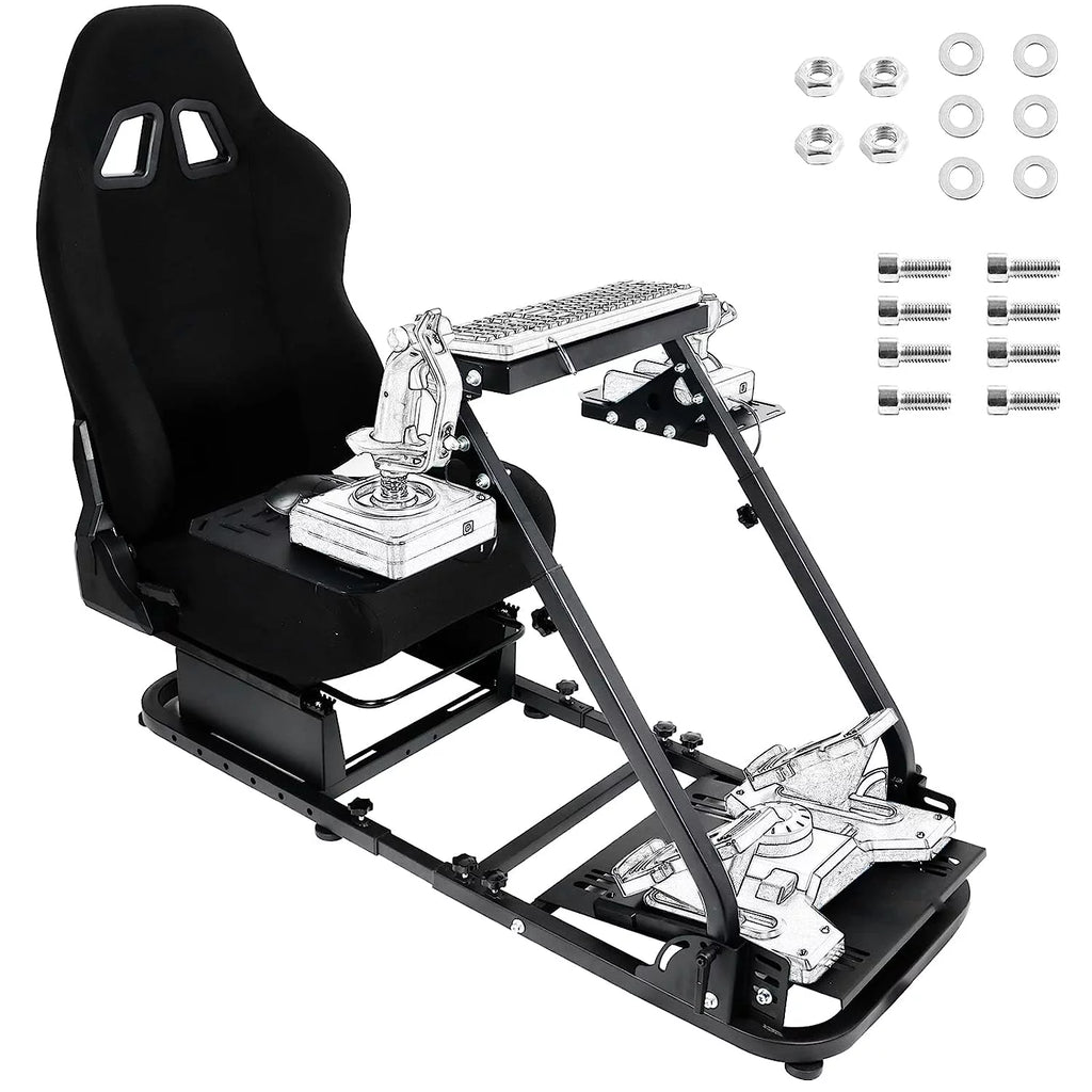 Foldable Flight Racing Simulator Cockpit with Game Seat T383